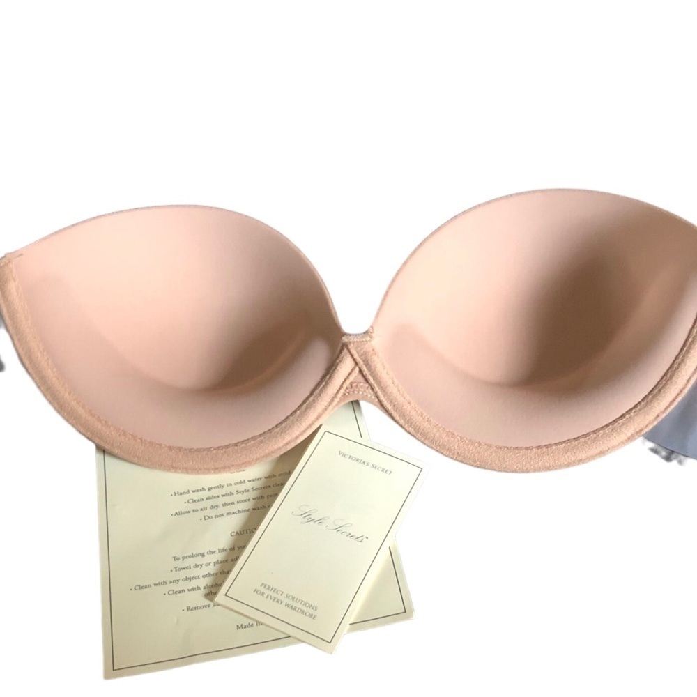 Victoria’s Secret Style Secrets Push Up Bra Size B Nude Underwire Adhesive Side View 4
